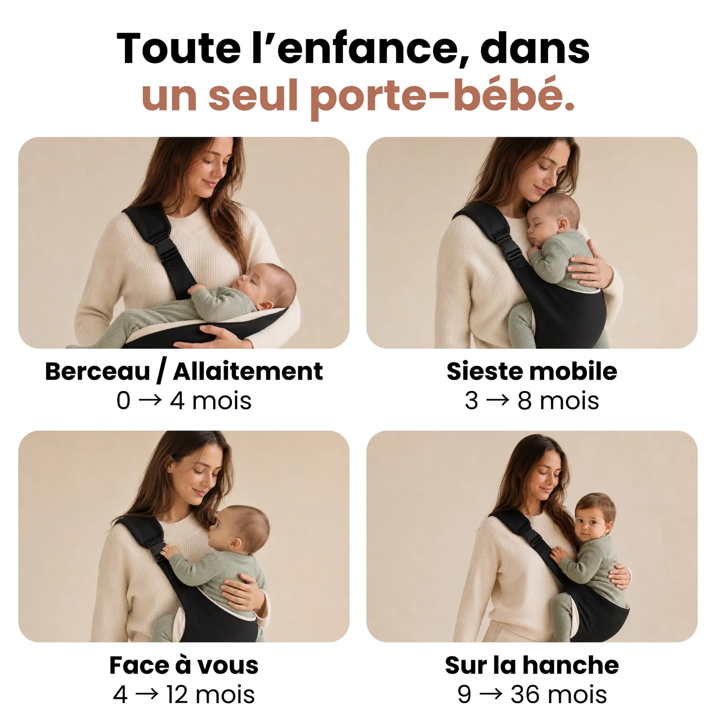 Porte-bébé Kidoro | Porter bébé en 5 secondes. Sans nœud, sans douleur, sans compromis.